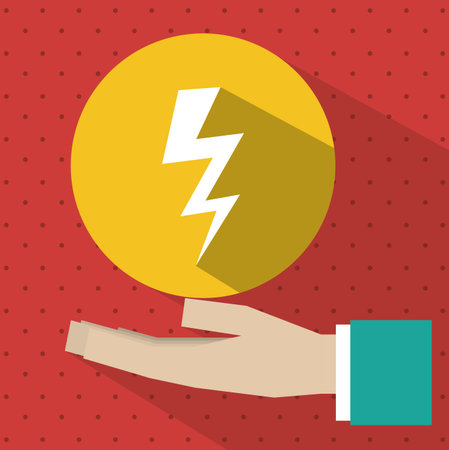 Energy design over red background, vector illustrationのイラスト素材