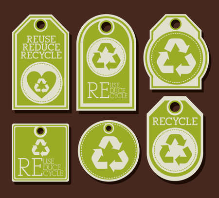 Recycle design over brown background, vector illustrationのイラスト素材
