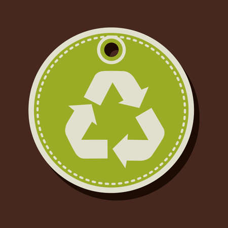 Recycle design over brown background, vector illustrationのイラスト素材