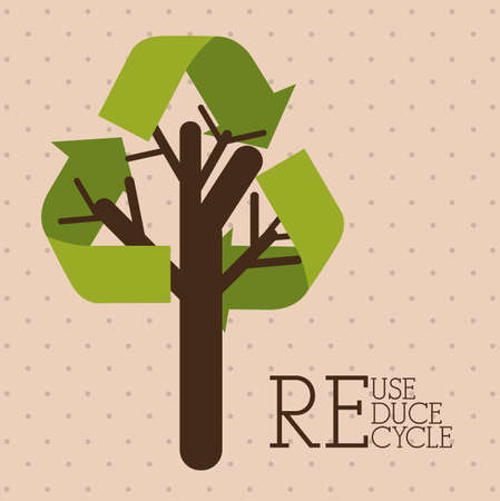 Recycle design over beige background, vector illustrationのイラスト素材