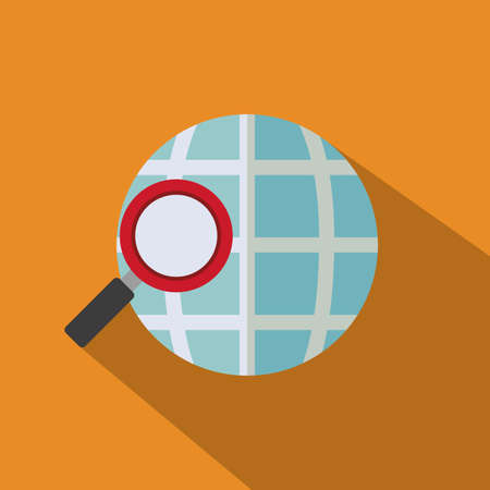 Search design over orange background,vector illustrationのイラスト素材