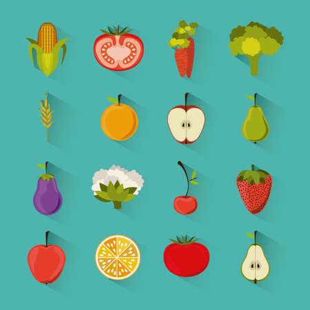 Groceries design over blue background, vector illustrationのイラスト素材