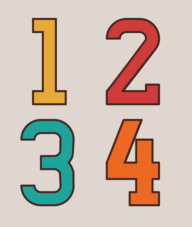 Numbers design over beige background, vector illustrationのイラスト素材