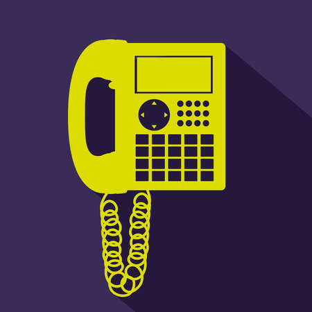 Telephone design over purple background, vector illustrationのイラスト素材