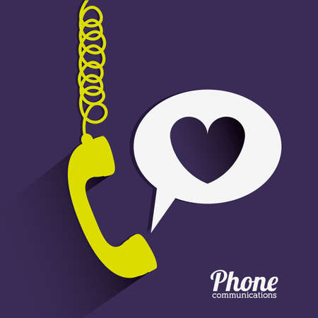 Telephone design over purple background, vector illustrationのイラスト素材