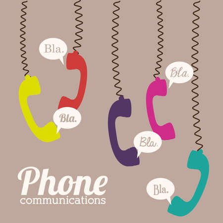Telephone design over beige background, vector illustrationのイラスト素材