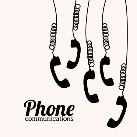 Telephone design over white background, vector illustrationのイラスト素材