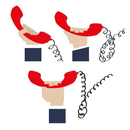 Telephone design over white background, vector illustrationのイラスト素材