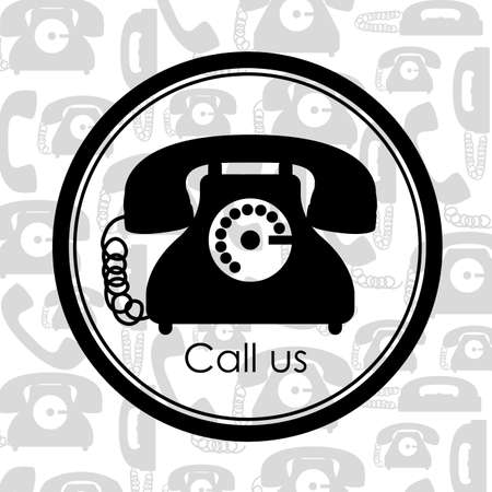 Telephone design over white background, vector illustrationのイラスト素材