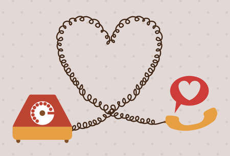 Telephone design over beige background, vector illustrationのイラスト素材