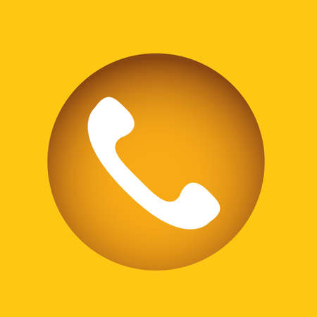 Telephone design over yellow background, vector illustrationのイラスト素材