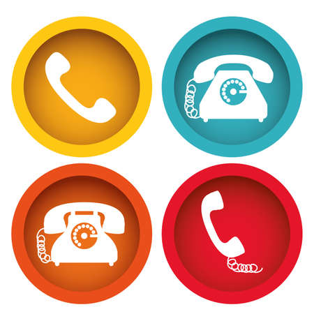 Telephone design over white background, vector illustrationのイラスト素材