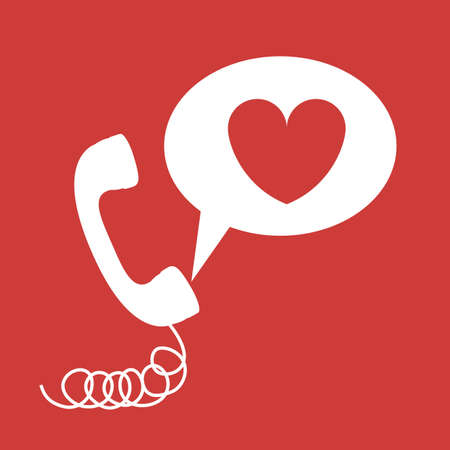 Telephone design over red background, vector illustrationのイラスト素材