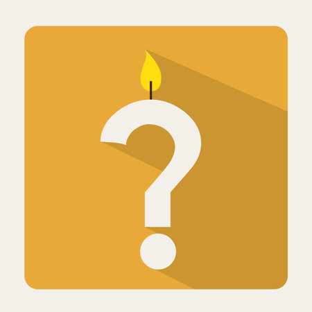 Query candles design over  yellow background, vector illustrationのイラスト素材