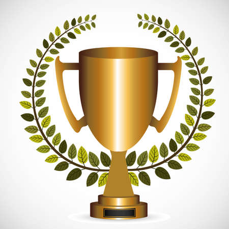 Trophy design over gray background, vector illustrationのイラスト素材