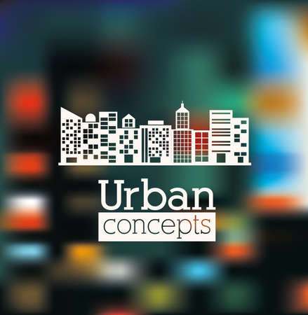 Urban design over blur background, vector illustrationのイラスト素材