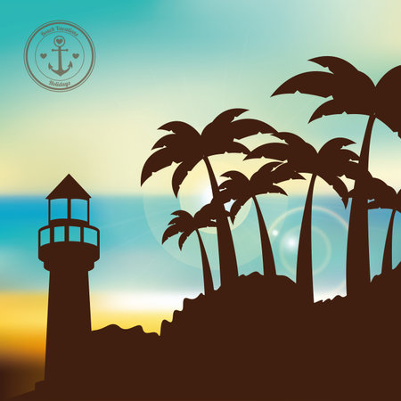 Summer design over blur background, vector illustrationのイラスト素材