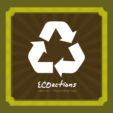 Ecology design over green background, vector illustrationのイラスト素材