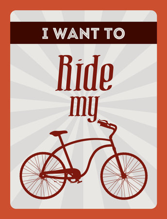Bike design over red background, vector illustration,のイラスト素材