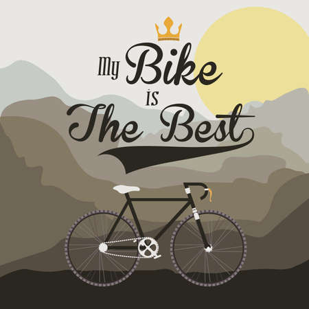 Bike design over landscape background, vector illustration,のイラスト素材