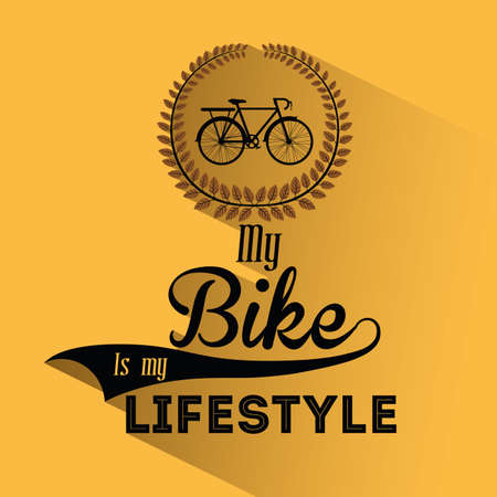 Bike design over yellow background, vector illustration,のイラスト素材