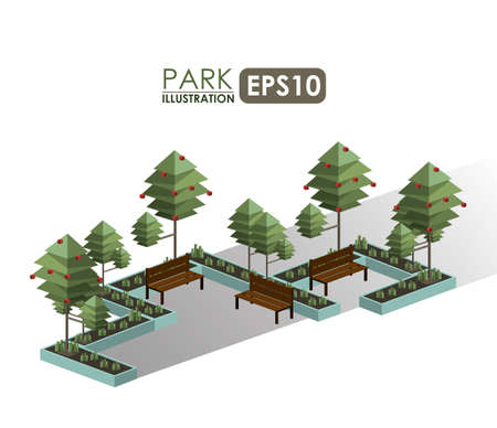 Urban design over white background, vector illustrationのイラスト素材