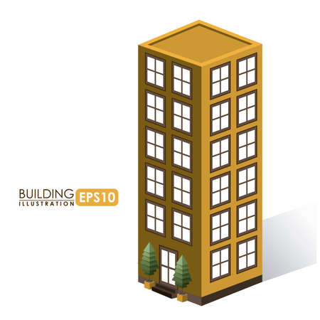 Urban design over white background, vector illustrationのイラスト素材