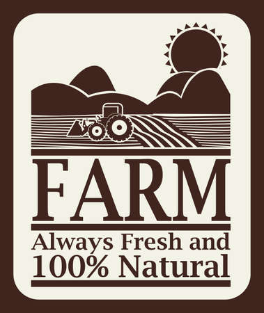 Farm design over brown background, vector illustrationのイラスト素材