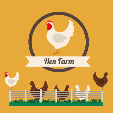 Farm design over yellow background, vector illustrationのイラスト素材
