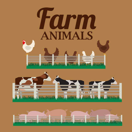 Animal design over brown background, vector illustrationのイラスト素材