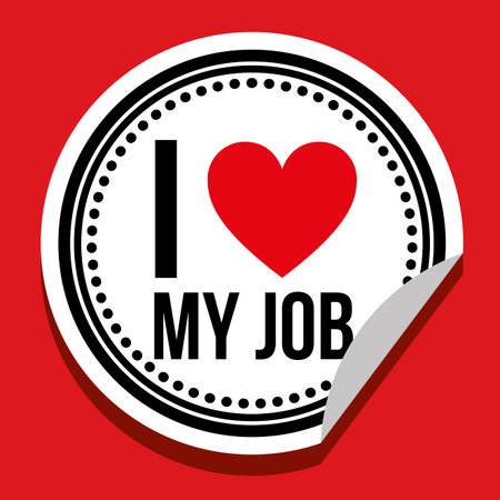 Job design over red background, vector illustrationのイラスト素材