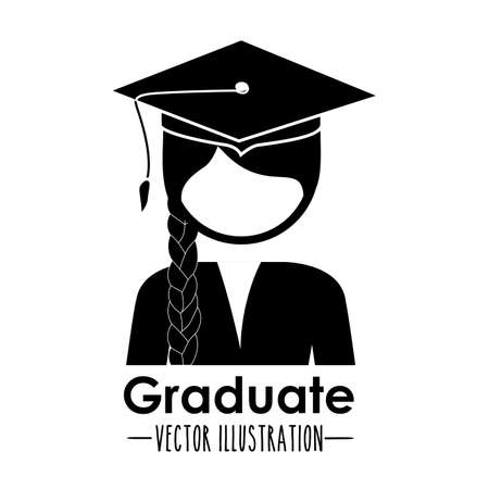Graduation design over white background, vector illustrationのイラスト素材