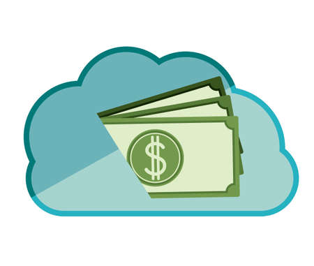 Cloud computing design over white background, vector illustrationのイラスト素材