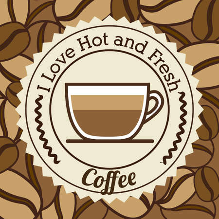 Coffee design over brown background, vector illustrationのイラスト素材