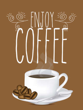 Coffee design over brown background, vector illustrationのイラスト素材