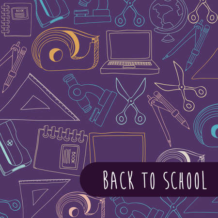 School  design over purple background, vector illustrationのイラスト素材