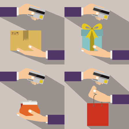 Shopping design over gray background, vector illustrationのイラスト素材