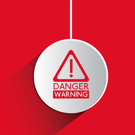 Danger design over red background, vector illustrationのイラスト素材