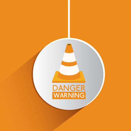 Danger design over orange background, vector illustrationのイラスト素材