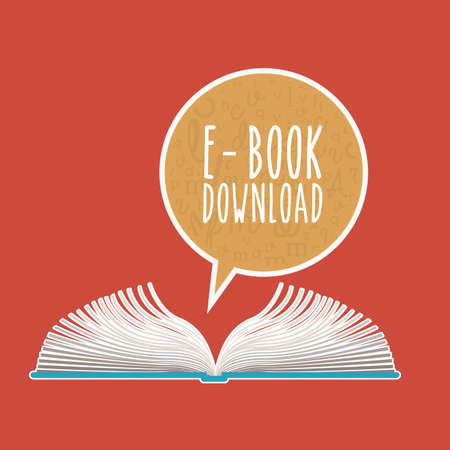 eBook  design over red background, vector illustrationのイラスト素材