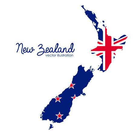 New zealand design over white background, vector illustrationのイラスト素材