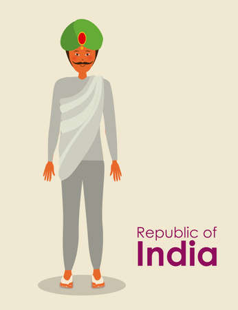 India design over beige background, vector illustrationのイラスト素材