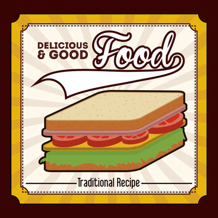 Food design over brown background, vector illustrationのイラスト素材