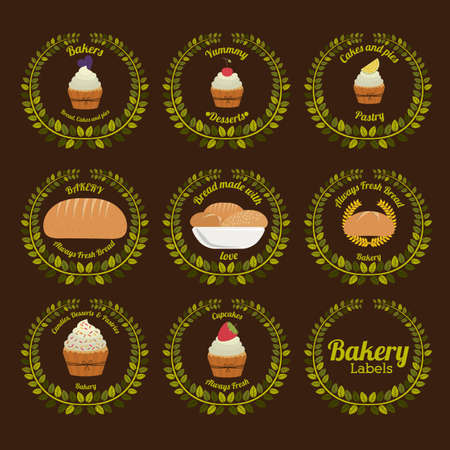 Food design over brown background, vector illustrationのイラスト素材