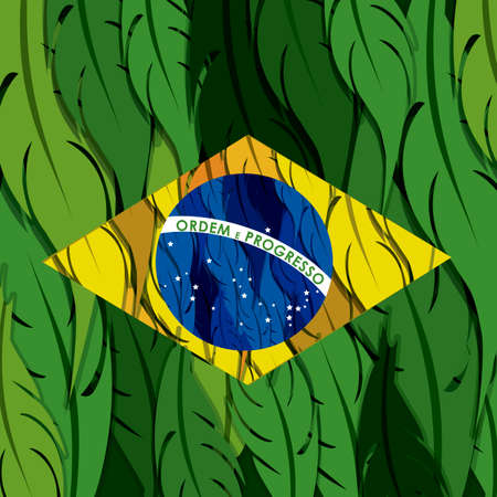 Brazil design over green background, vector illustrationのイラスト素材
