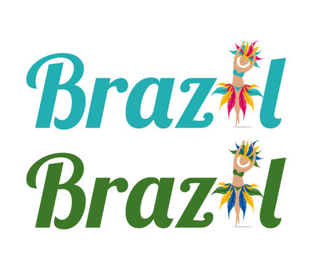 Brazil design over white background, vector illustrationのイラスト素材