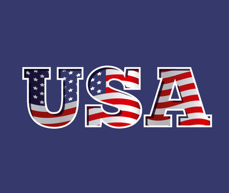 USA design over blue background, vector illustrationのイラスト素材