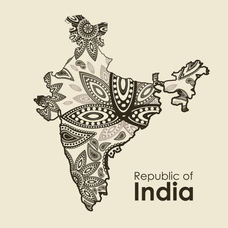 India design over white background, vector illustrationのイラスト素材