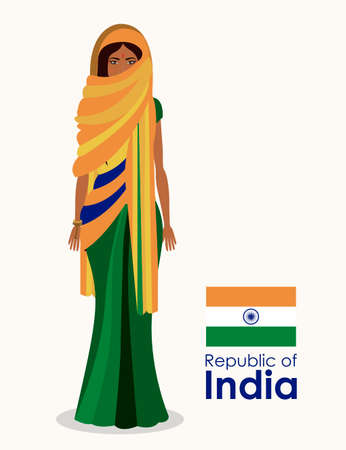 India design over white background, vector illustrationのイラスト素材