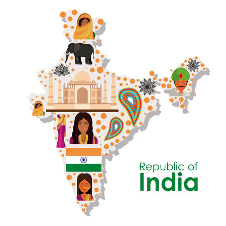 India design over white background, vector illustrationのイラスト素材